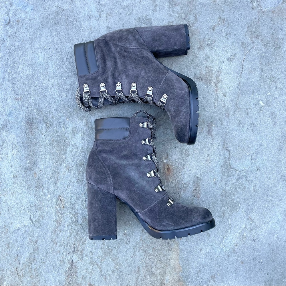 Sam Edelman Carolena Lace-Up Suede Booties - Picture 4 of 11